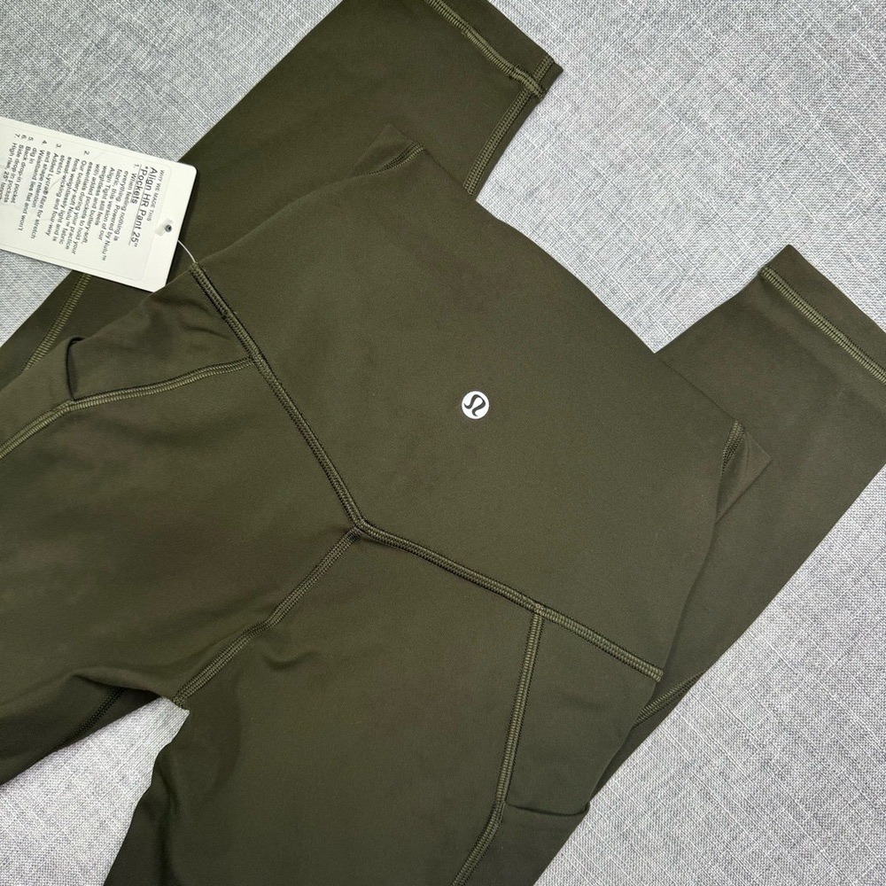 Lululemon Align High Rise Pant Leggings with Pockets Dark Olive Green Size 2 NWT - Picture 5 of 11